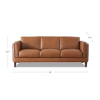 Top Grain Leather Sofa and Loveseat Set With Feather, Memory Foam and Springs