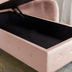 Velvet Chaise Lounge with Storage - Single Seat (Navy Blue/Pink/Black/Beige/Grey)