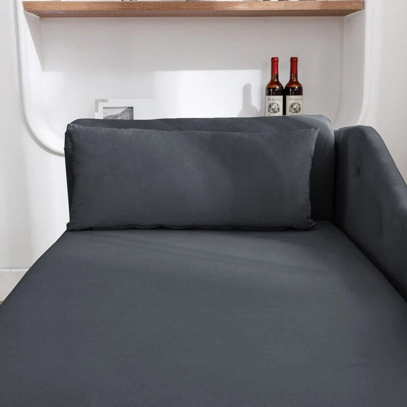 Velvet Chaise Lounge with Storage - Single Seat (Navy Blue/Pink/Black/Beige/Grey)