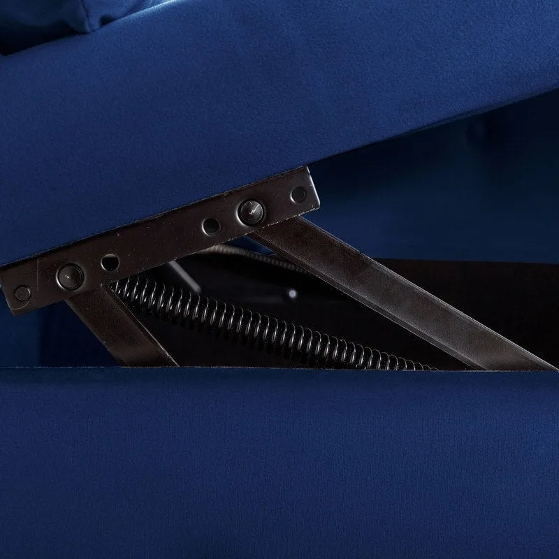 Velvet Chaise Lounge with Storage - Single Seat (Navy Blue/Pink/Black/Beige/Grey)