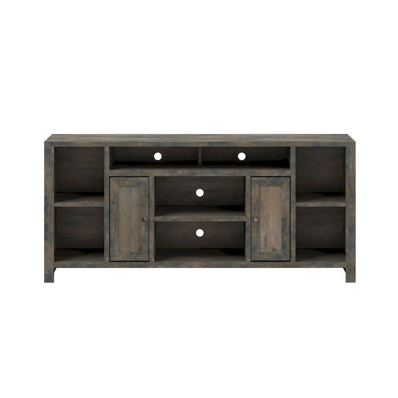 74" TV Stand Console for TVs up to 85", Barnwood/Aged Whiskey/Jasmine White