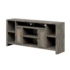 74" TV Stand Console for TVs up to 85", Barnwood/Aged Whiskey/Jasmine White