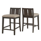 Two-Tone Fabric Counter Height Chairs - Set of 2