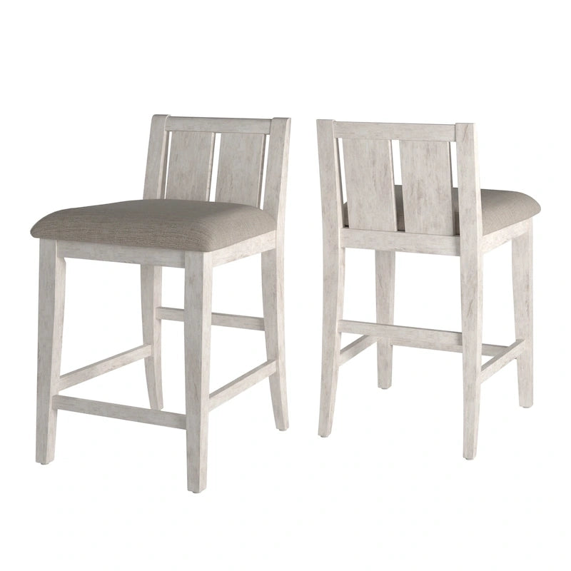 Two-Tone Fabric Counter Height Chairs - Set of 2