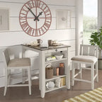 Two-Tone Fabric Counter Height Chairs - Set of 2