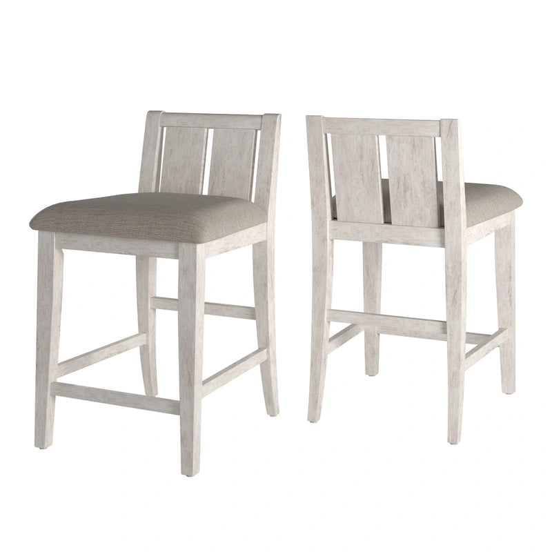 Two-Tone Fabric Counter Height Chairs - Set of 2