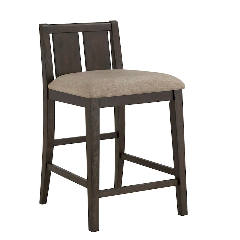 Two-Tone Fabric Counter Height Chairs - Set of 2