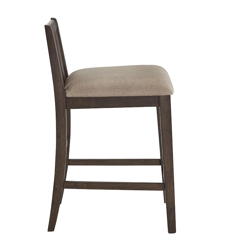 Two-Tone Fabric Counter Height Chairs - Set of 2