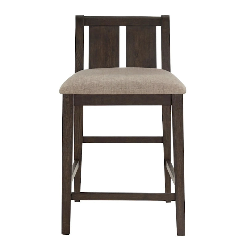 Two-Tone Fabric Counter Height Chairs - Set of 2
