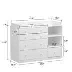47 Heavy Changing Table Drawers Dresser Chest White Cabinet