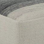 Grey and White Woven Square Pouf (Recycled PET Polyester Fiber)