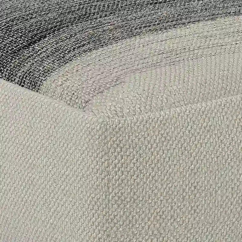 Grey and White Woven Square Pouf (Recycled PET Polyester Fiber)