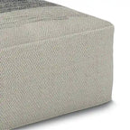 Grey and White Woven Square Pouf (Recycled PET Polyester Fiber)