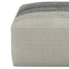 Grey and White Woven Square Pouf (Recycled PET Polyester Fiber)