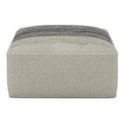 Grey and White Woven Square Pouf (Recycled PET Polyester Fiber)