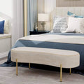 Bench ,Modern Ottoman Bench Bed Bench Entryway Bench with Gold Legs for Living Room