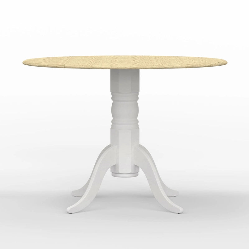 3-Piece Dining Set, 42 Round Drop-Leaf Table and X-Back Chairs