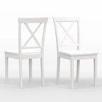 3-Piece Dining Set, 42 Round Drop-Leaf Table and X-Back Chairs