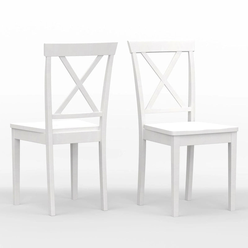 3-Piece Dining Set, 42 Round Drop-Leaf Table and X-Back Chairs