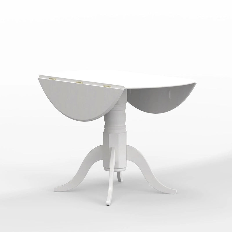 3-Piece Dining Set, 42 Round Drop-Leaf Table and X-Back Chairs