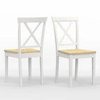 3-Piece Dining Set, 42 Round Drop-Leaf Table and X-Back Chairs