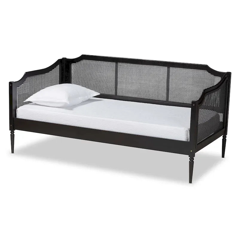 Black Charcoal Synthetic Rattan Daybed - Twin Size