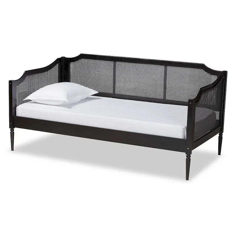 Black Charcoal Synthetic Rattan Daybed - Twin Size