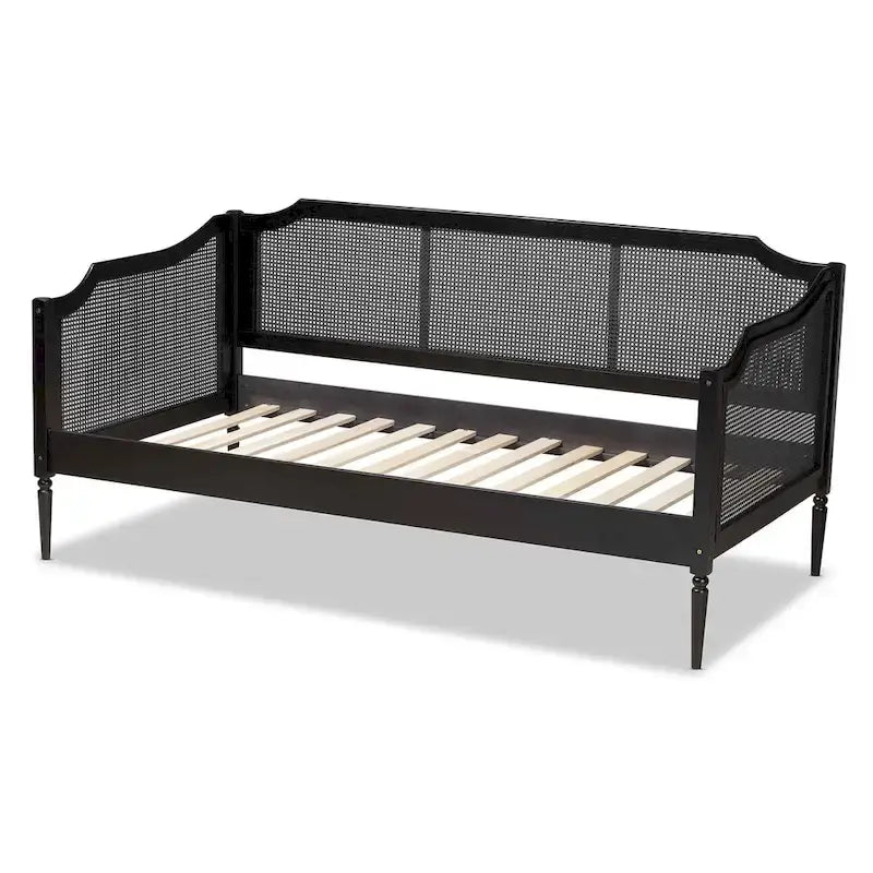 Black Charcoal Synthetic Rattan Daybed - Twin Size