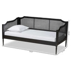Black Charcoal Synthetic Rattan Daybed - Twin Size