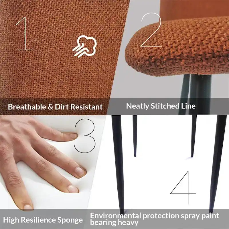 Modern Upholstered Dining Accent Chairs (Set of 4)