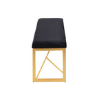 Glam Metal Upholstered Bench - 2 Seater (White/Black/Grey)