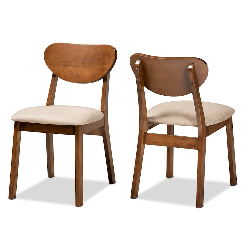 Mid-Century Modern 2-Piece Dining Chair Set