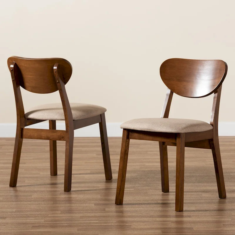 Mid-Century Modern 2-Piece Dining Chair Set