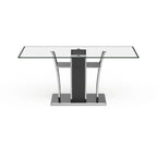 Modern 72-inch Glass Top Wood Dining Table