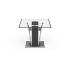 Modern 72-inch Glass Top Wood Dining Table