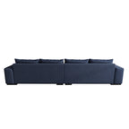 Modern Modular Down Sectional Sofa,Light Grey/Dark Blue
