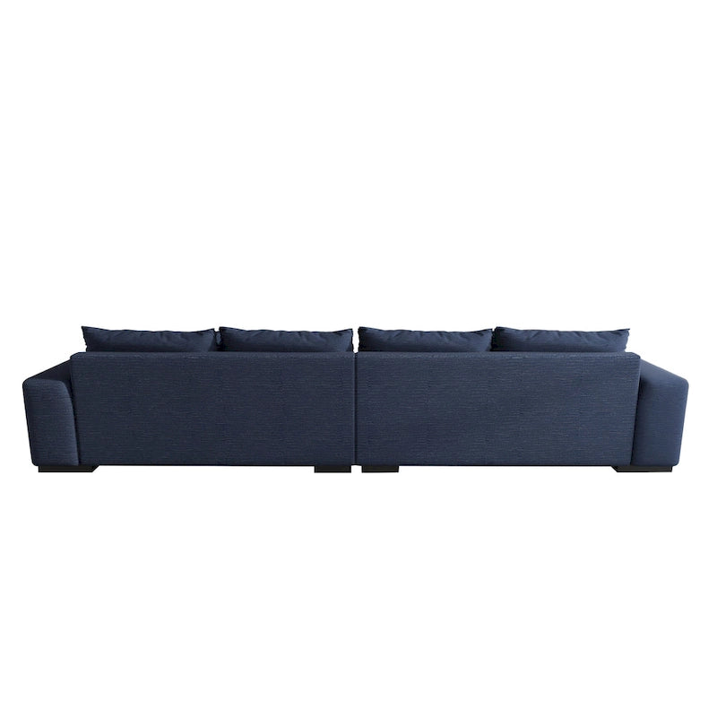 Modern Modular Down Sectional Sofa,Light Grey/Dark Blue