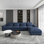 Modern Modular Down Sectional Sofa,Light Grey/Dark Blue
