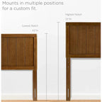 Country Style King Size Walnut Wooden Headboard