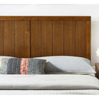 Country Style King Size Walnut Wooden Headboard