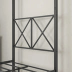Metal Canopy Bed Frame Platform with X Shaped