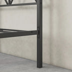 Metal Canopy Bed Frame Platform with X Shaped