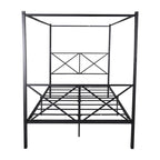 Metal Canopy Bed Frame Platform with X Shaped