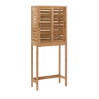 Natural Bamboo Over-Toilet Storage Cabinet with Sliding Doors