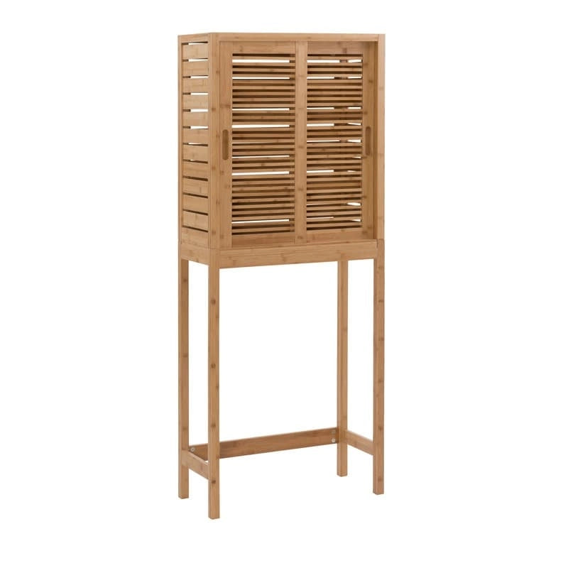 Natural Bamboo Over-Toilet Storage Cabinet with Sliding Doors