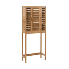 Natural Bamboo Over-Toilet Storage Cabinet with Sliding Doors