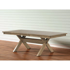 Wooden Extendable Dining Table (with Extension Leaf) — Glazed Pine Brown