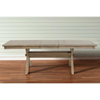 Wooden Extendable Dining Table (with Extension Leaf) — Glazed Pine Brown