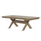 Wooden Extendable Dining Table (with Extension Leaf) — Glazed Pine Brown