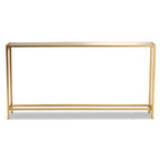 Gold Finished Metal and Mirrored Glass Console Table